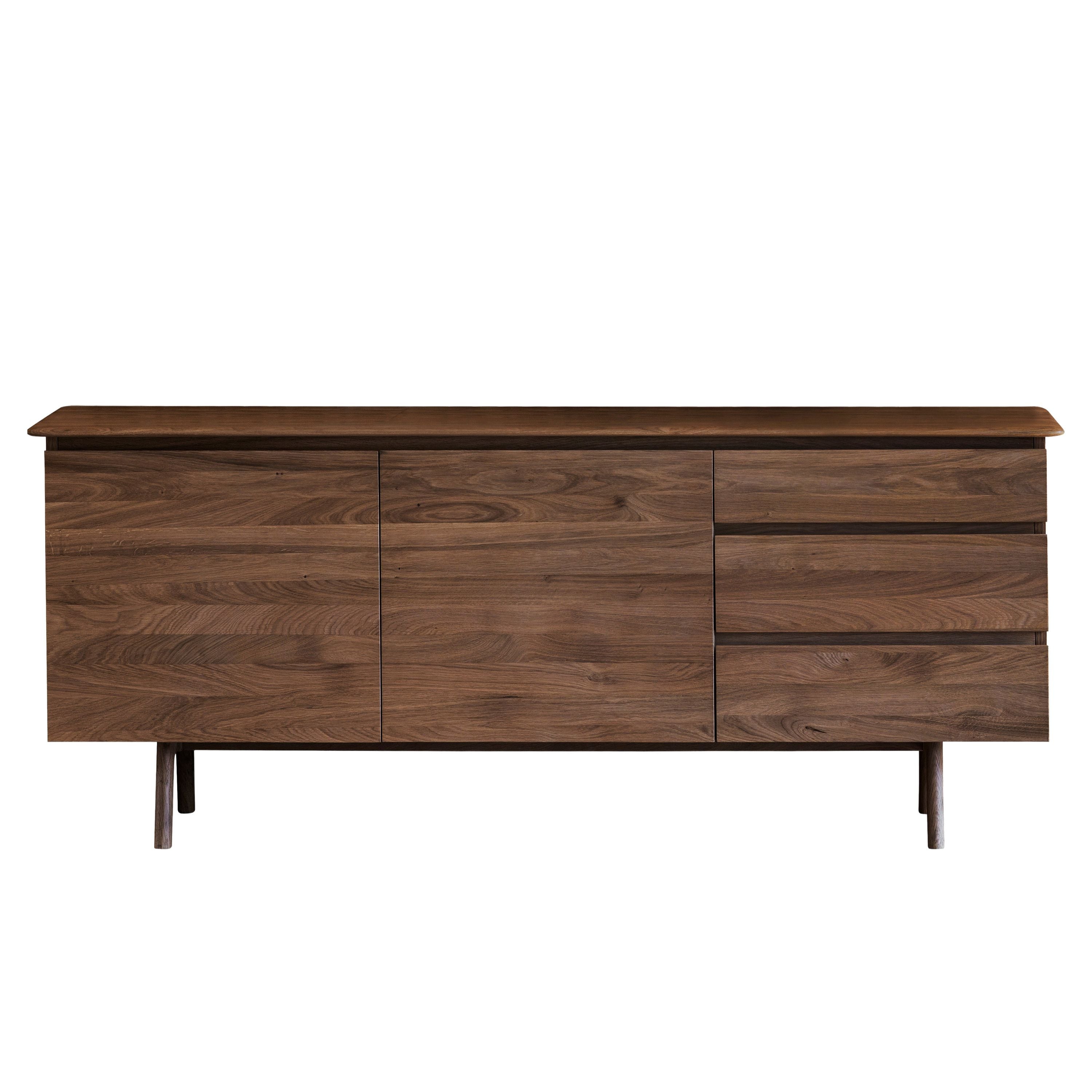 Royo Scandi Walnut Brown Oak Wood Sideboard
